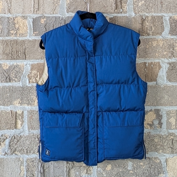 VTG Altra High Loft Prime Down Puffer Vest Size XS Blue Tan - Picture 9 of 9